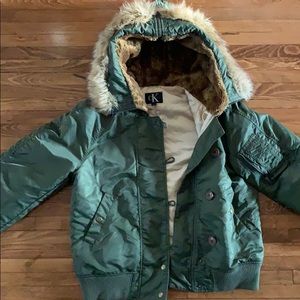 Calvin Klein women’s coat with fur trim